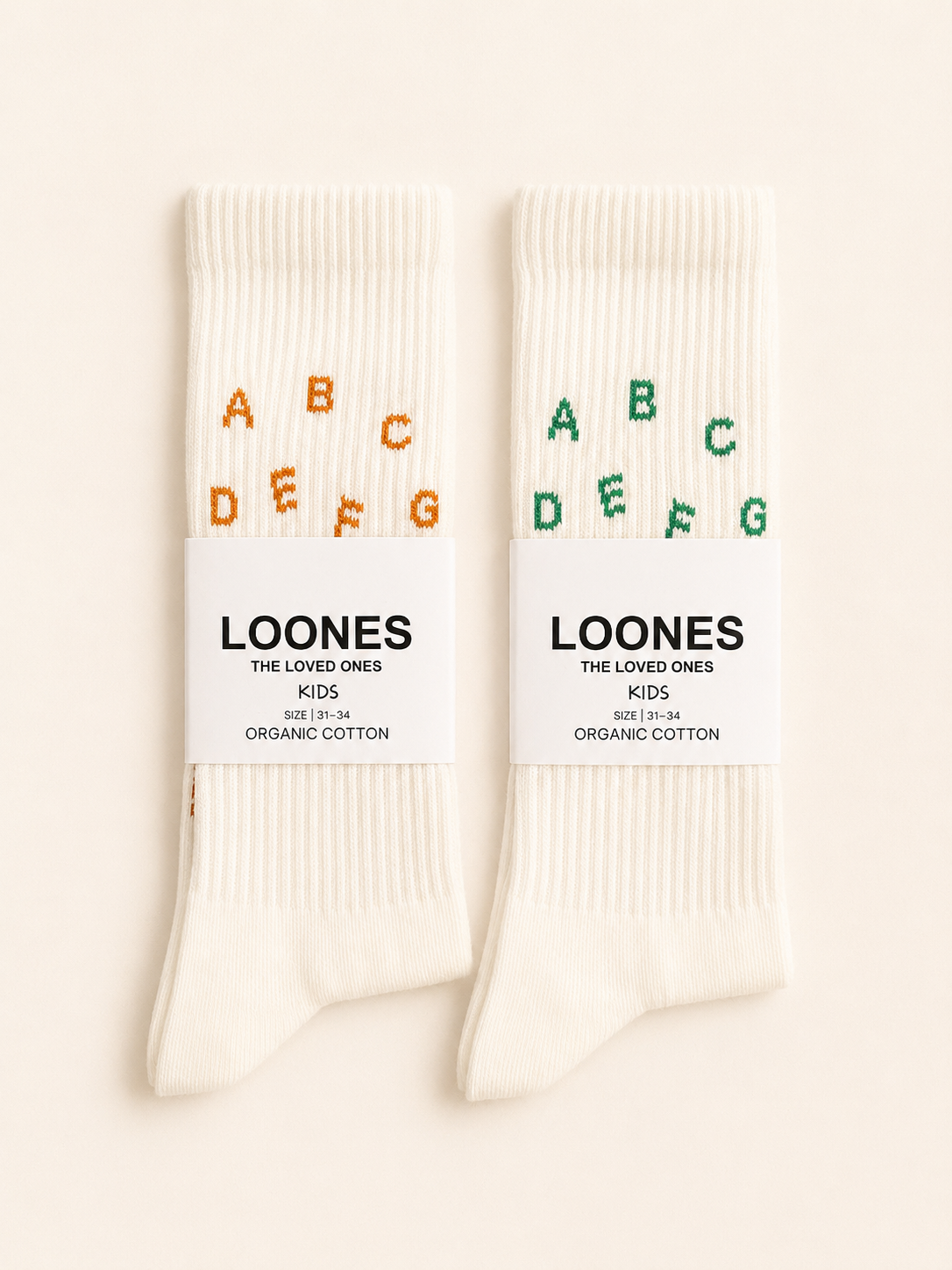 Loones 1·2·3 Socken Zahlenmotiv Nahaufnahme powder blue mit neon