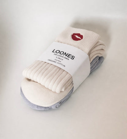 Loones COZY KISS | 2er Set | off-white & grey melange Ansicht 4