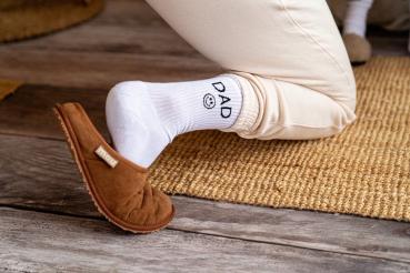 loones Happy Dad Socken weiss - smiley - one size
