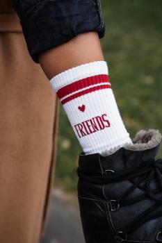 loones friends Socken gestreift rot - eine kleine Liebeserklärung an die Freundschaft