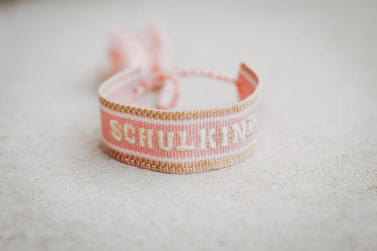 Loones gewebtes Armband SCHULKIND | marshmallow-rosé Studio Aufnahme