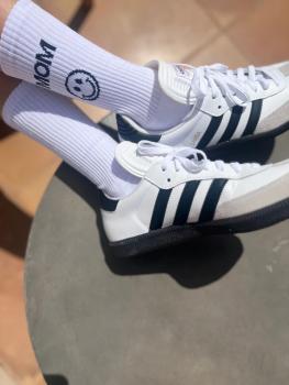 loones Happy Mom Socken mit Smiley weiss - onesize