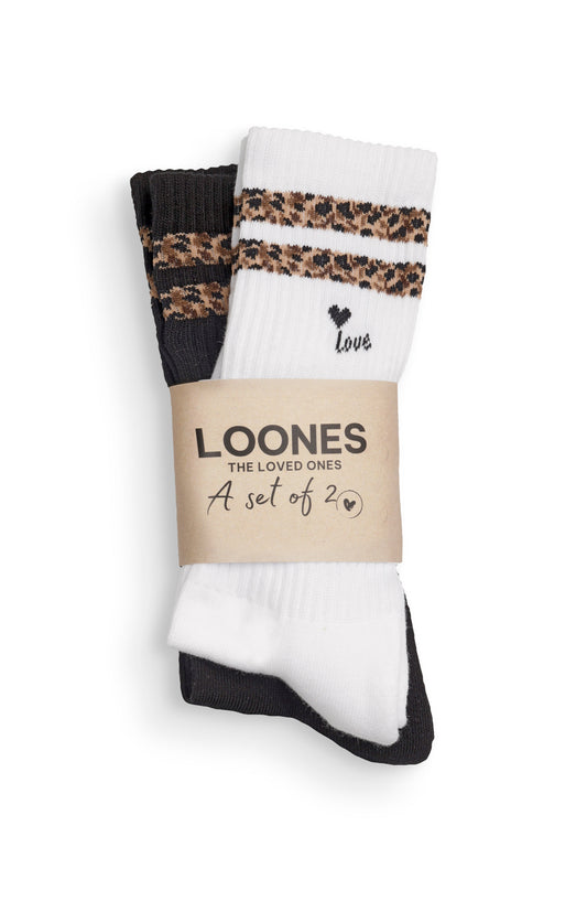 Loones LEO LOVE Kids | 2er Set | black & white Studio Aufnahme