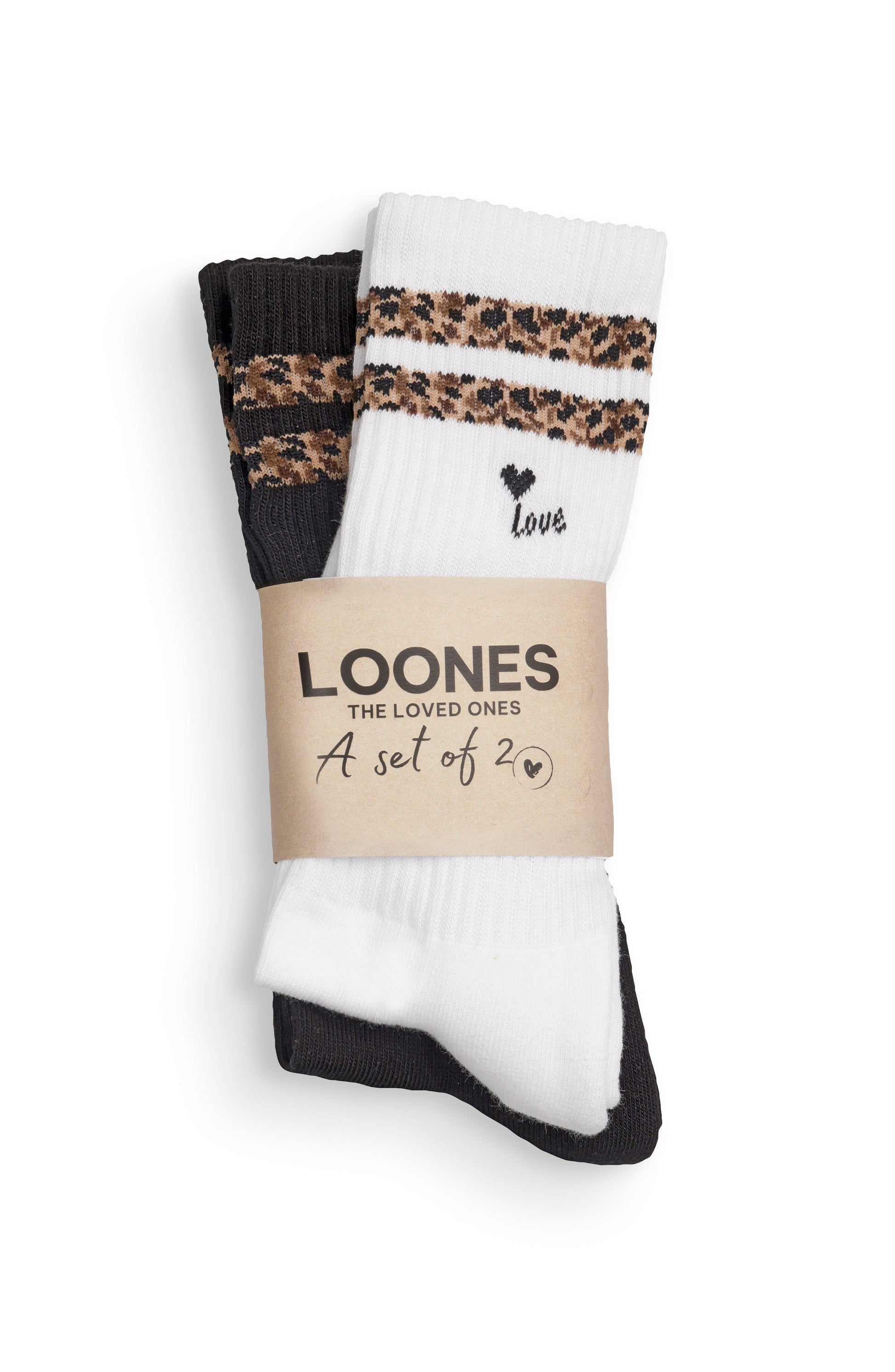 Loones LEO LOVE Kids | 2er Set | black & white Studio Aufnahme
