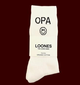 Loones Happy Opa Socken - Tennissocke mit Smiley