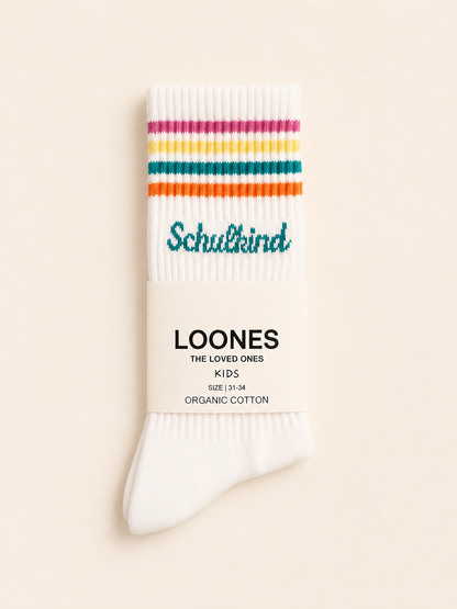 Loones Schulkind Socken petrol fuer Jungen zur Einschulung Ansicht 5