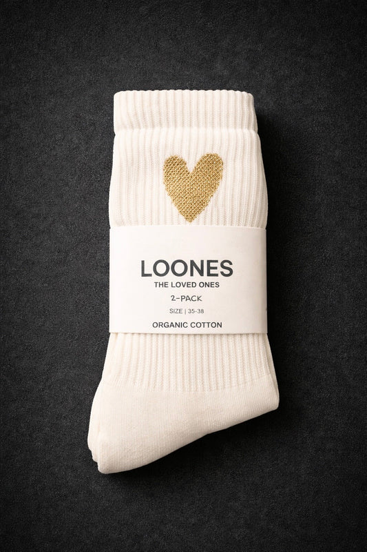 Loones THE BIG HEART | 2er Set | gold glitter Studio Aufnahme