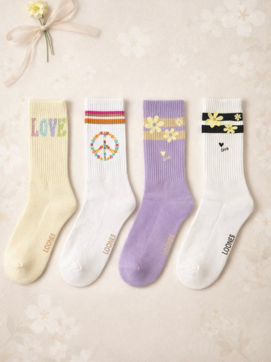 Loones We FLOWERS | 4er Set (1 Paar gratis) Studio Aufnahme