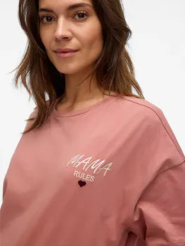 MAMALICIOUS Umstands-T-Shirt „MAMA rules“ – Ferida Rosébraun