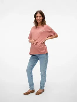 MAMALICIOUS Umstands-T-Shirt „MAMA rules“ – Ferida Rosébraun