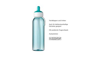 Mepal Wasserflasche Flip-up Campus 500 ml - blau - für kohlensäurehaltiges Wasser