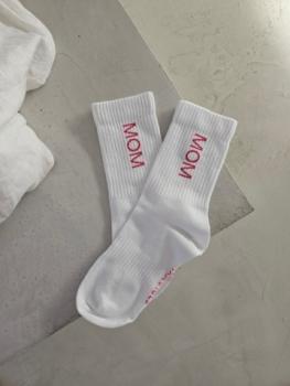 mom socken weiss pink famvibes