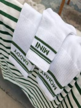 Baby Socken MINI grün weis gestreift famvibes