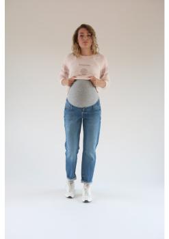 Love2wait Jeans Norah - coole Mom-Fit Umstandsjeans dunkle Waschung