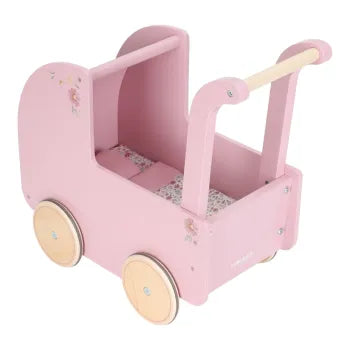 Little Dutch rosa Puppenwagen Holz mit Textilien