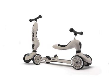 Scoot & Ride Highwaykick 1 ash - 2 in 1 Kickboard mit Sitz - 1-5 Jahre
