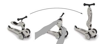 Scoot & Ride Highwaykick 1 ash - 2 in 1 Kickboard mit Sitz - 1-5 Jahre