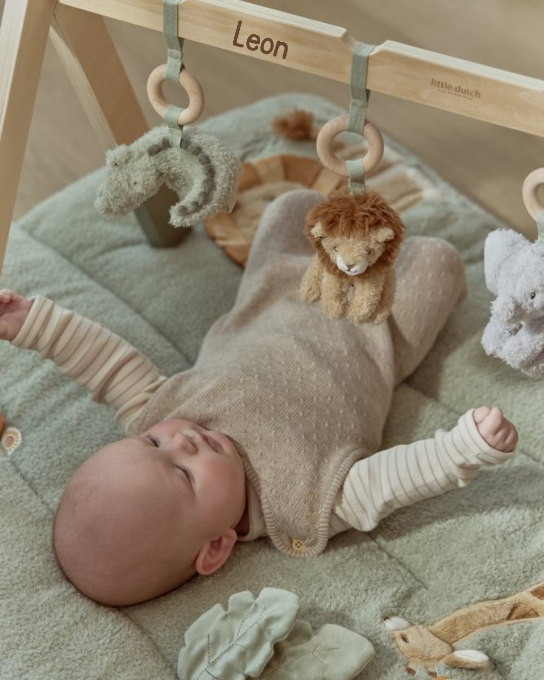 Little Dutch Babyspielbogen Lasergravur Detailansicht Holz mit Name