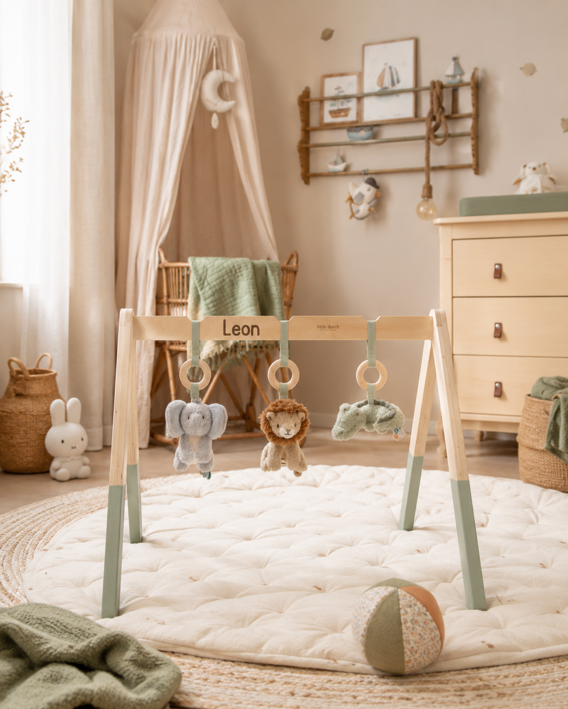 Little Dutch Babyspielbogen Safari Friends mit Personalisierung Wunschname Übersicht