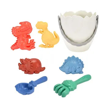 Dino-Ei Strandset – 7-teiliges Summertime Eimerset für Kinder
