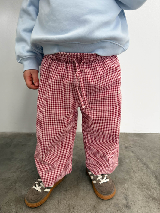 Famvibes Vichykaro Pants Kids red