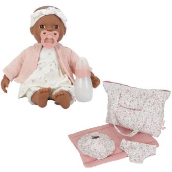 Baby Puppe Noa + Puppenwickeltasche „Soft Flowers“ Bundle